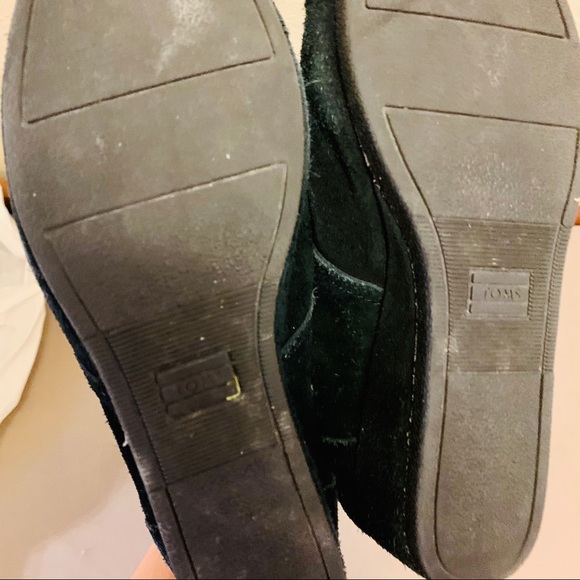TOMS Black Suede Dessert Wedge Booties - Picture 4 of 5